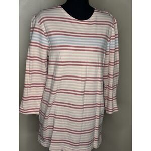 Cherokee Women's Striped 3/4 Sleeve Shirt Top Size Large